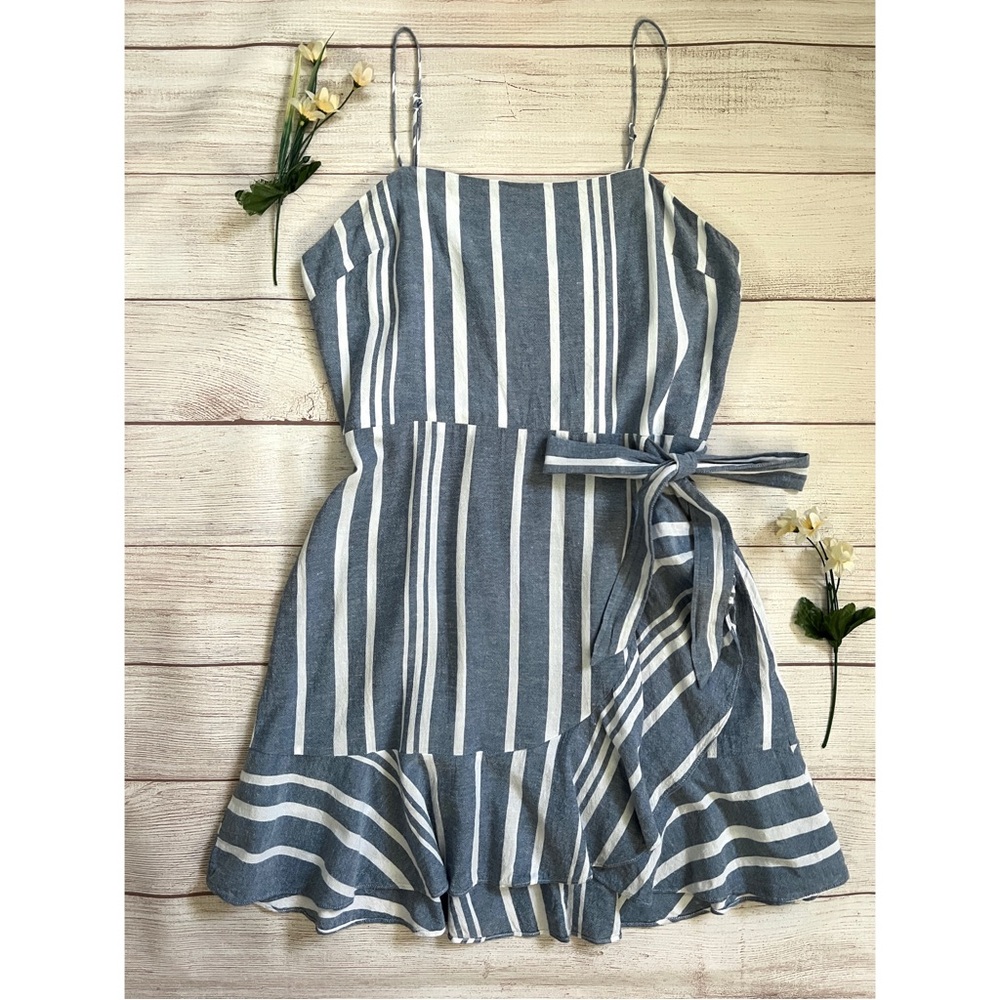Express Ruffle Linen-Blend Mini Dress
